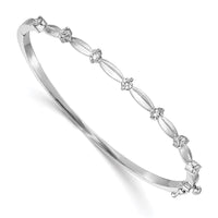 Thumbnail for 14k White Gold A Diamond Hinged Bangle