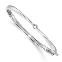 Thumbnail for 14k White Gold Hinged Bangle Bracelet Mounting
