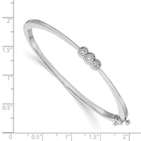 Thumbnail for 14k White Gold A Diamond Hinged Bangle