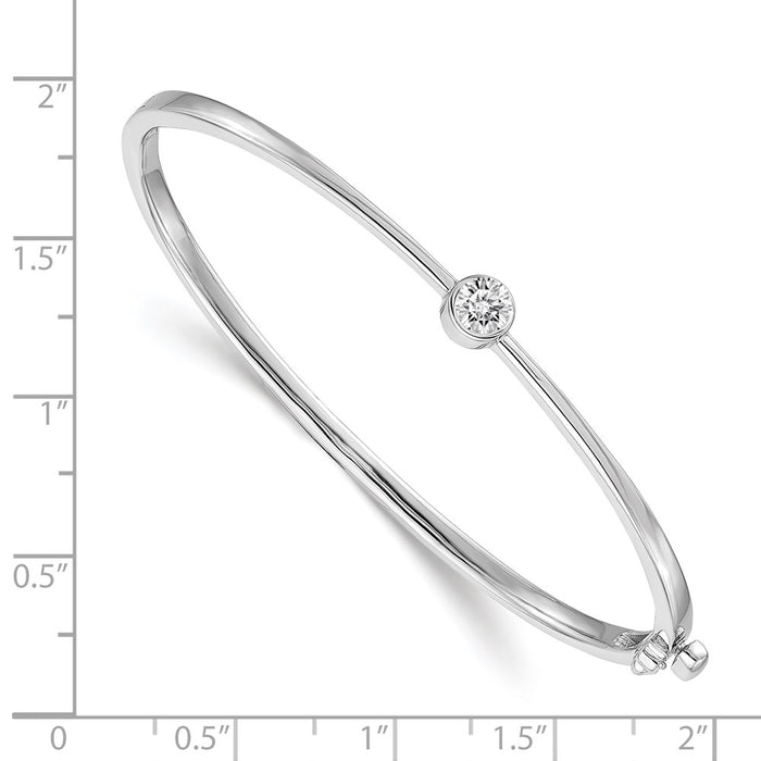 14k White Gold VS Diamond Hinged Bangle