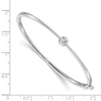 Thumbnail for 14k White Gold AAA Diamond Hinged Bangle
