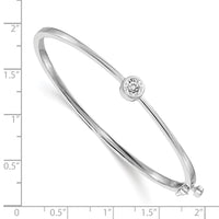 Thumbnail for 14k White Gold AA Diamond Hinged Bangle