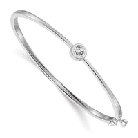 Thumbnail for 14k White Gold AAA Diamond Hinged Bangle