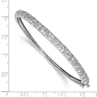 Thumbnail for 14k White Gold VS Diamond Hinged Bangle