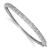 Thumbnail for 14k White Gold AAA Diamond Hinged Bangle