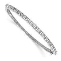 Thumbnail for 14k White Gold VS Diamond Hinged Bangle