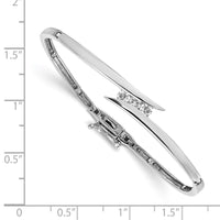 Thumbnail for 14k White Gold A Diamond Hinged Bangle