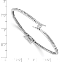 Thumbnail for 14k White Gold A Diamond Hinged Bangle Bracelet