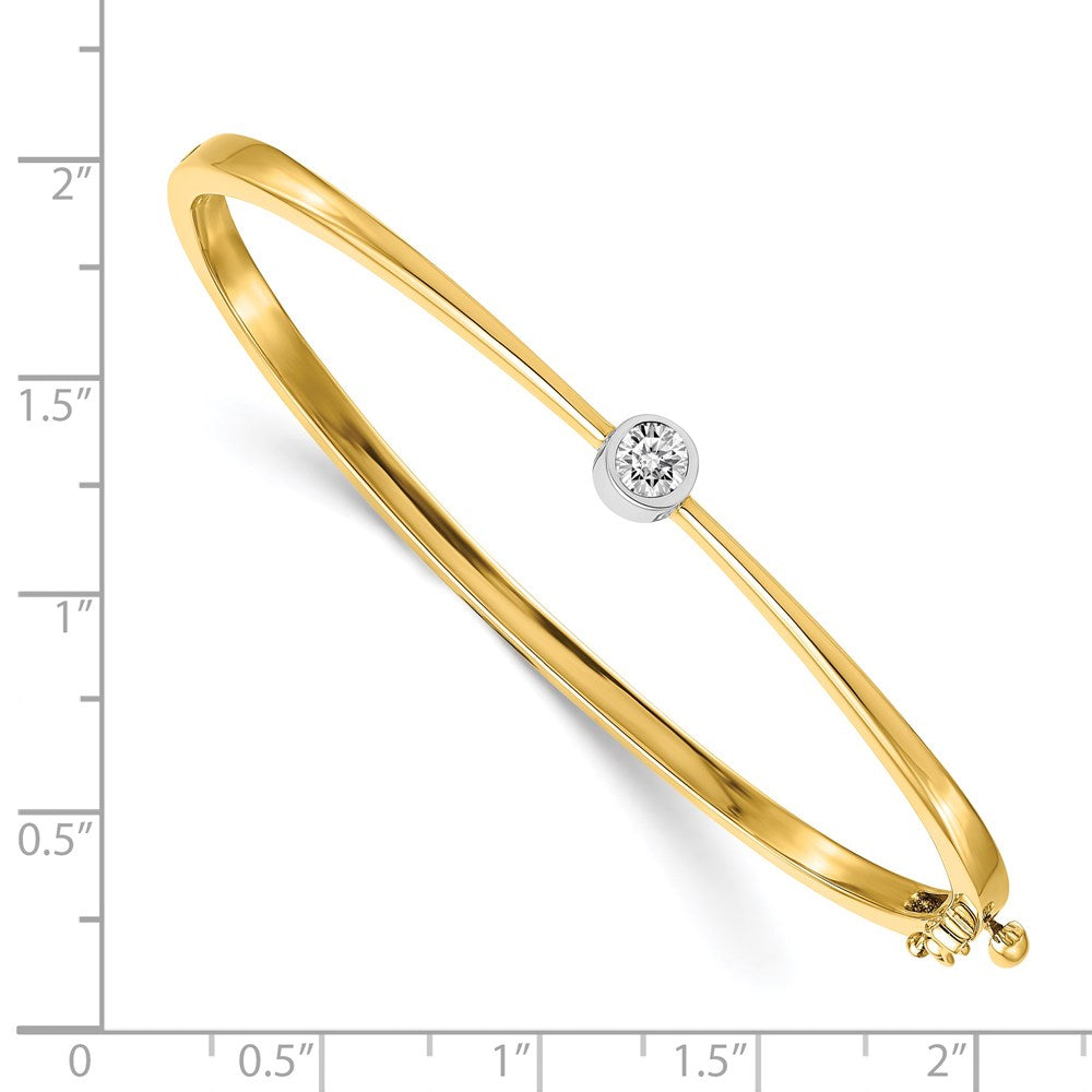 14k Two-tone VS Diamond Hinged Bangle