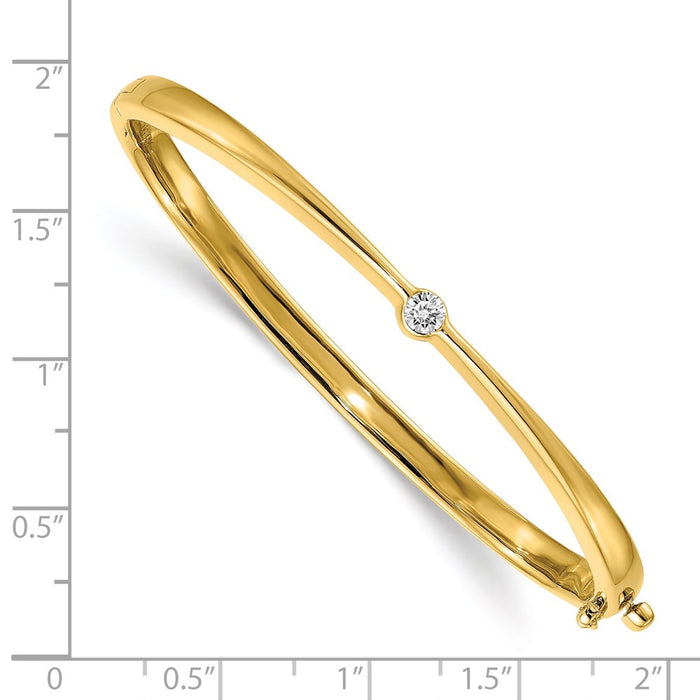 14k A Diamond Hinged Bangle