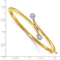 Thumbnail for 14k Two-tone AA Diamond Hinged Bangle