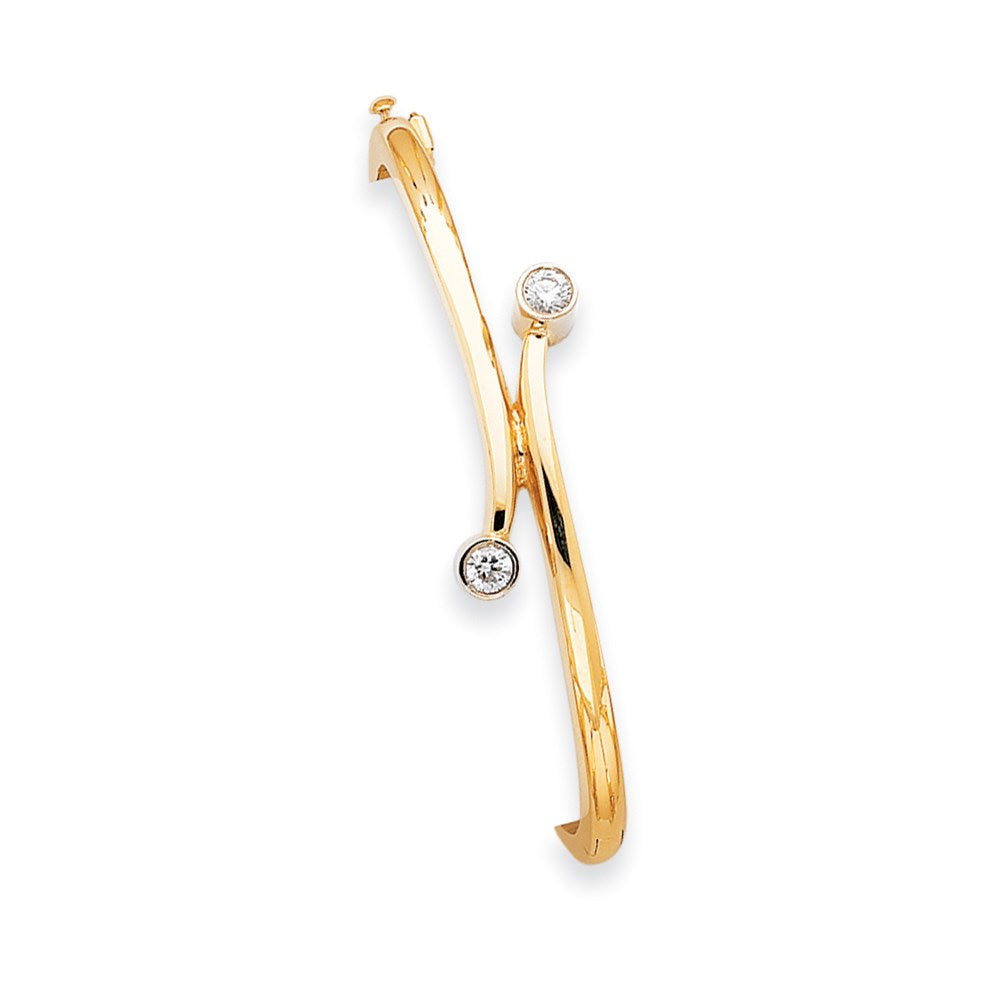14k Two-tone Hinged Bangle Bracelet Mounting