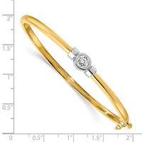 Thumbnail for 14k Two-tone A Diamond Hinged Bangle