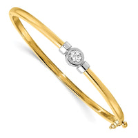 Thumbnail for 14k Two-tone A Diamond Hinged Bangle