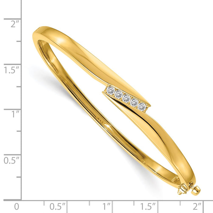 14k A Diamond Hinged Bangle