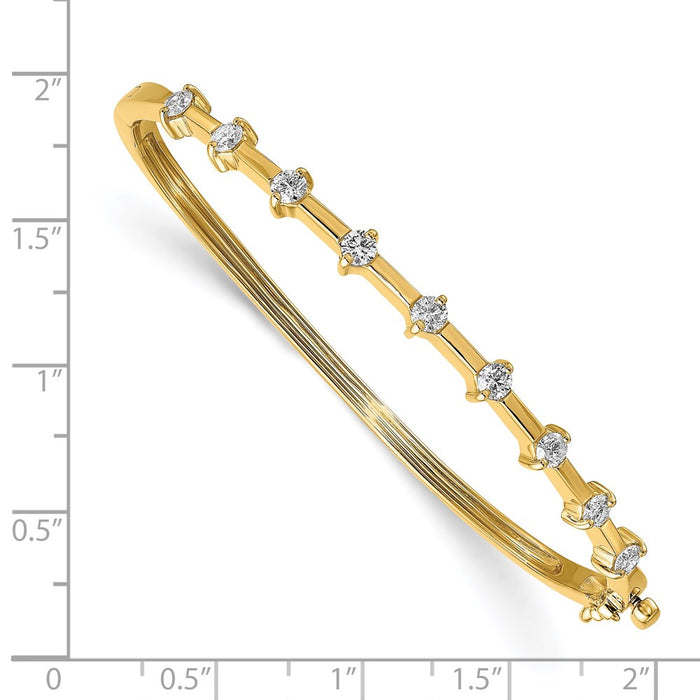 14k A Diamond Hinged Bangle