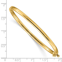 Thumbnail for 14k 3.6mm Polished Solid Hinged Bangle Bracelet