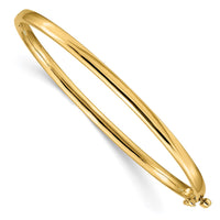 Thumbnail for 14k 3.6mm Polished Solid Hinged Bangle Bracelet