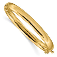 Thumbnail for 14k 6.4mm Polished Solid Hinged Bangle