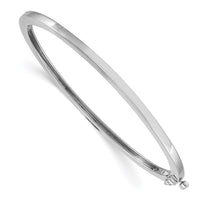 Thumbnail for 14k White Gold 2.5mm Polished Solid Hinged Bangle
