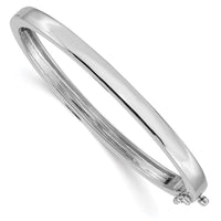 Thumbnail for 14k White Gold 5.3mm Polished Solid Hinged Bangle Bracelet