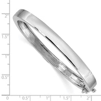 Thumbnail for 14k White Gold 6.3mm Polished Solid Hinged Bangle Bracelet