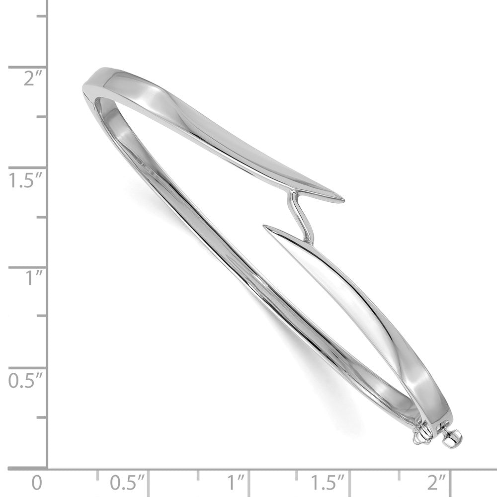 14k White Gold Hinged Bangle Bracelet Mounting