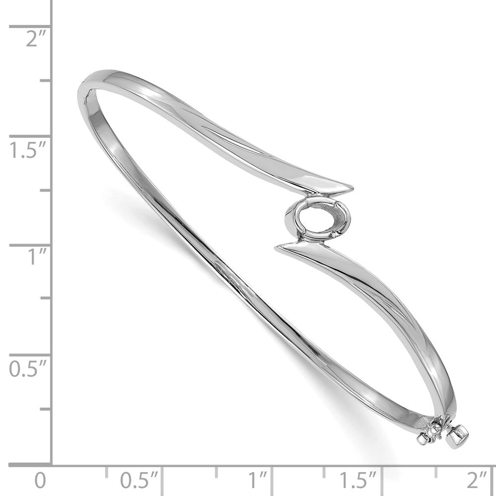 14k White Gold Hinged Bangle Bracelet Mounting