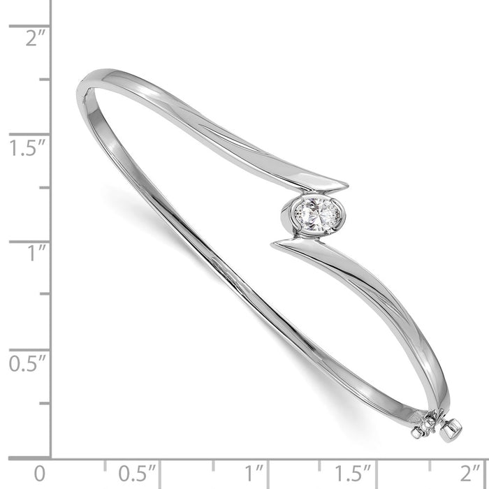 14k White Gold VS Diamond Hinged Bangle