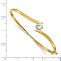 Thumbnail for 14k Two-tone VS Diamond Hinged Bangle