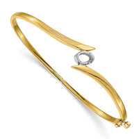 Thumbnail for 14k Two-tone Hinged Bangle Bracelet Mounting