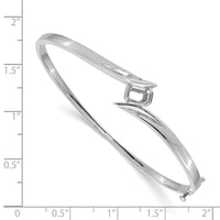 Thumbnail for 14k White Gold Hinged Bangle Bracelet Mounting
