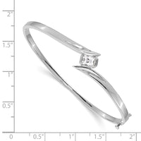 Thumbnail for 14k White Gold AAA Diamond Hinged Bangle