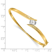 Thumbnail for 14k Two-tone VS Diamond Hinged Bangle