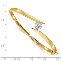 Thumbnail for 14k Two-tone AAA Diamond Hinged Bangle