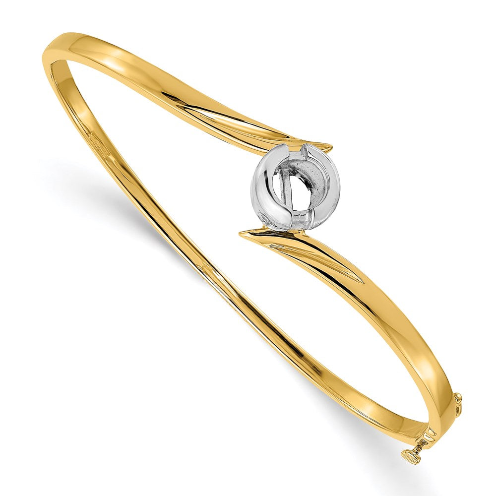 14k Two-tone Hinged Bangle Bracelet Mounting