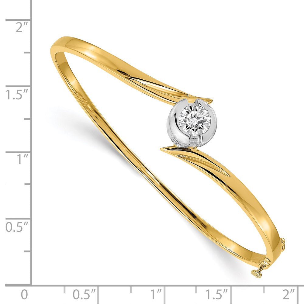 14k Two-tone Hinged Bangle Bracelet Mounting