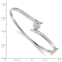 Thumbnail for 14k White Gold A Hinged Bangle