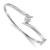 Thumbnail for 14k White Gold VS Hinged Bangle