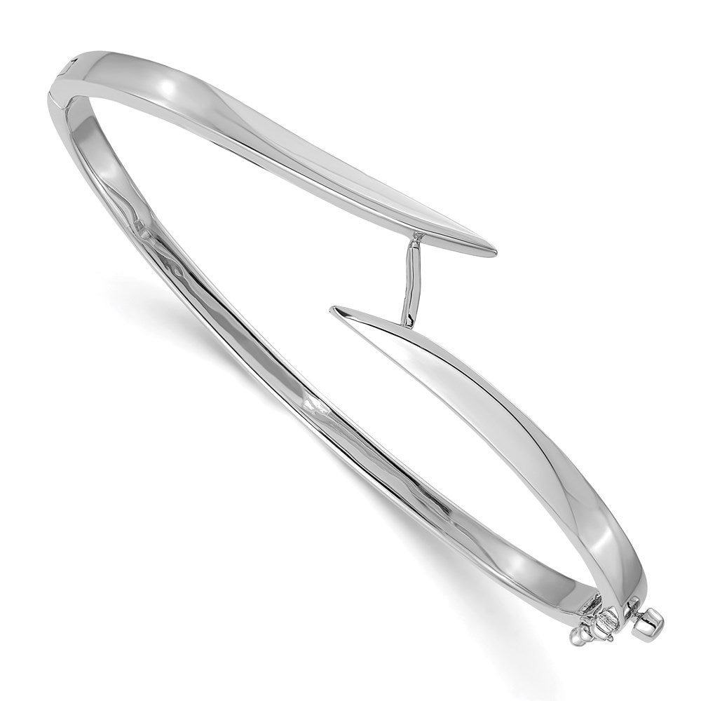 14k White Gold Hinged Bangle Bracelet Mounting