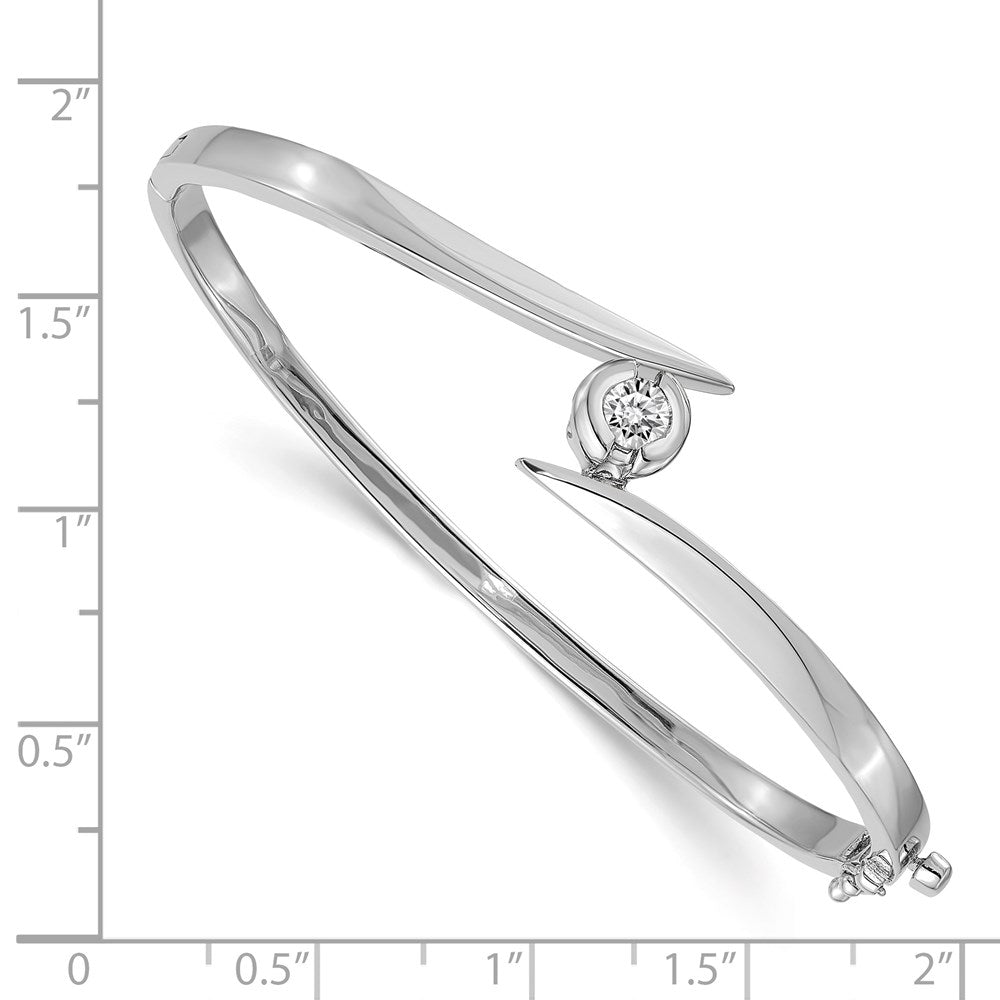 14k White Gold Hinged Bangle Bracelet Mounting