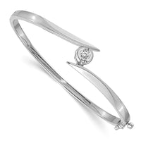 Thumbnail for 14k White Gold VS Diamond Hinged Bangle