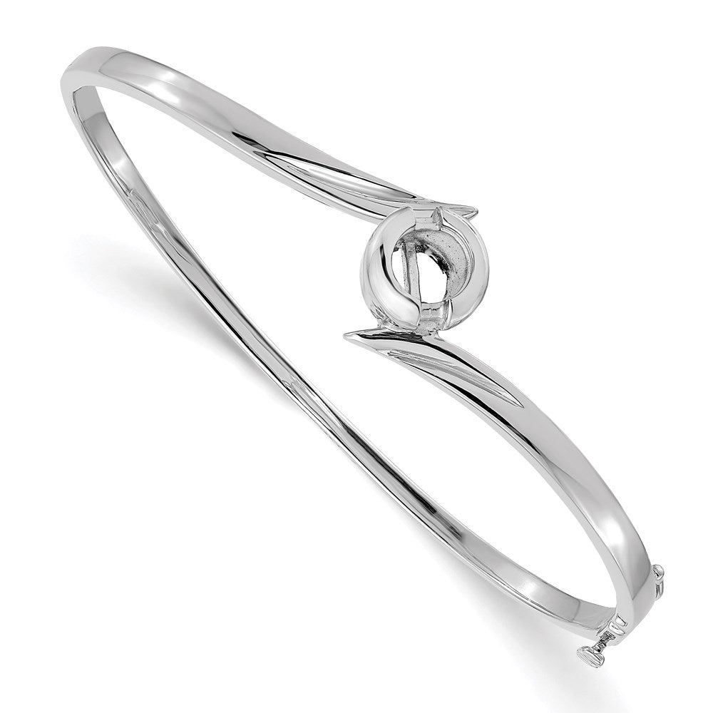 14k White Gold Hinged Bangle Bracelet Mounting