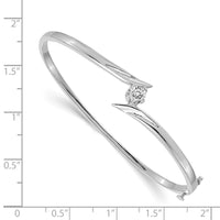 Thumbnail for 14k White Gold A Diamond Hinged Bangle