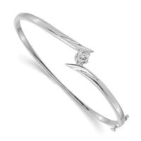 Thumbnail for 14k White Gold VS Diamond Hinged Bangle