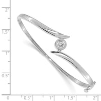 Thumbnail for 14k White Gold VS Diamond Hinged Bangle
