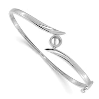 Thumbnail for 14k White Gold Hinged Bangle Bracelet Mounting