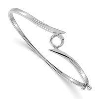 Thumbnail for 14k White Gold Hinged Bangle Bracelet Mounting