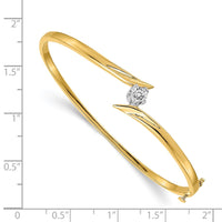 Thumbnail for 14k Two-tone AAA Diamond Hinged Bangle