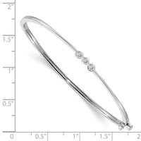 Thumbnail for 14k White Gold A Diamond Hinged Bangle